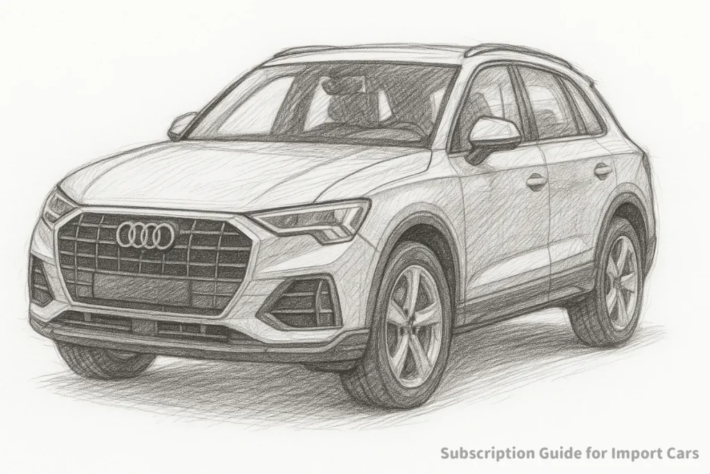 アウディ風のSUV車両のデッサンイラスト