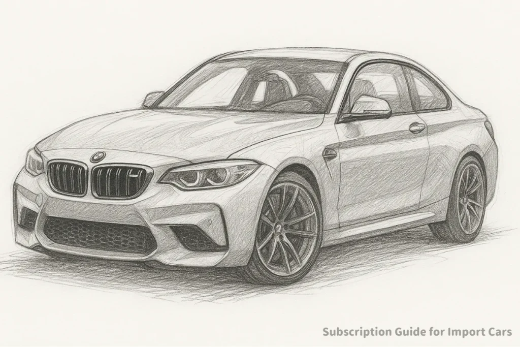 BMW風のスポーツカーのデッサンイラスト